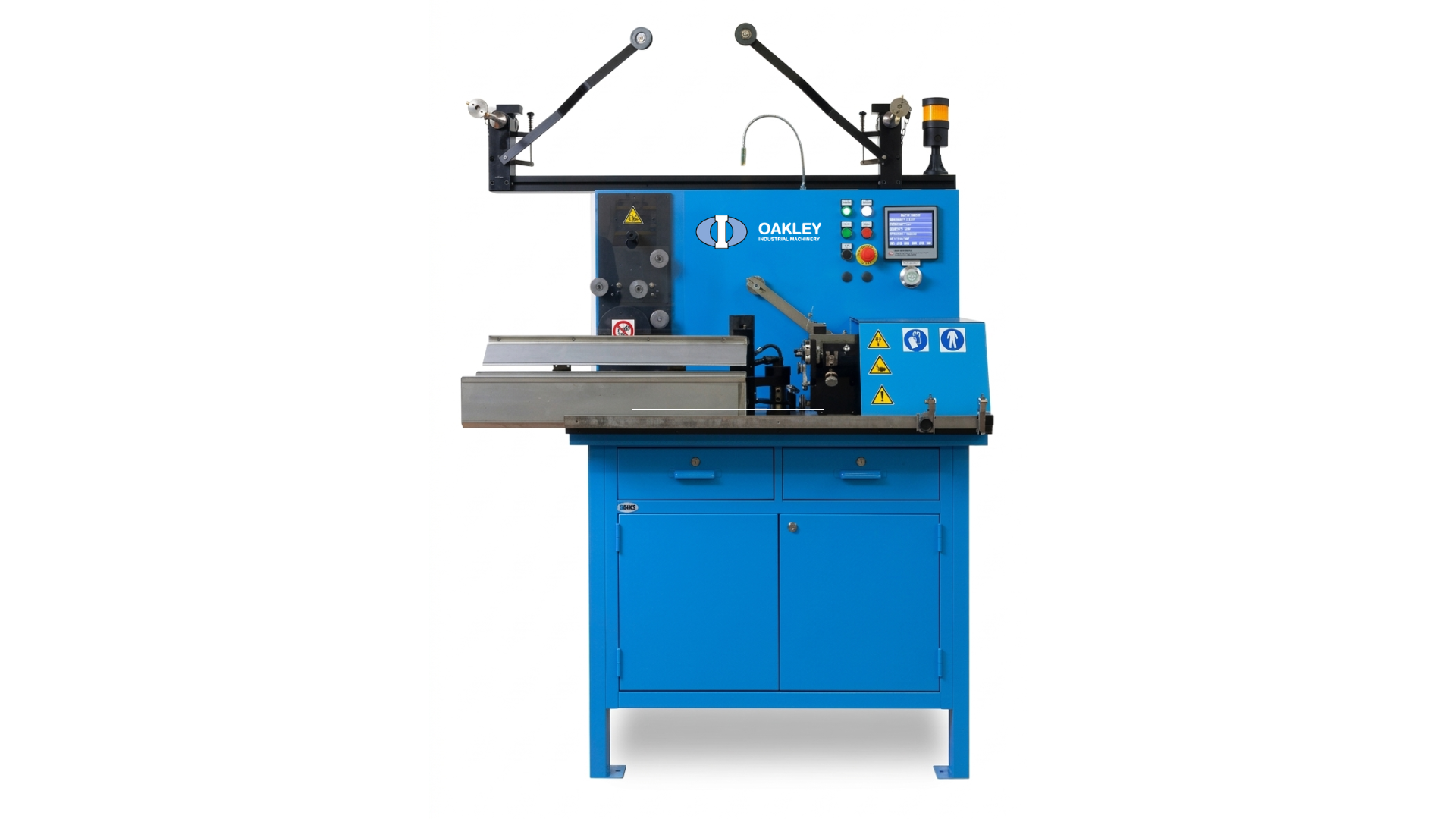 Front view of Oakley Industrial Machinery's machine to produce coils for heating elements
